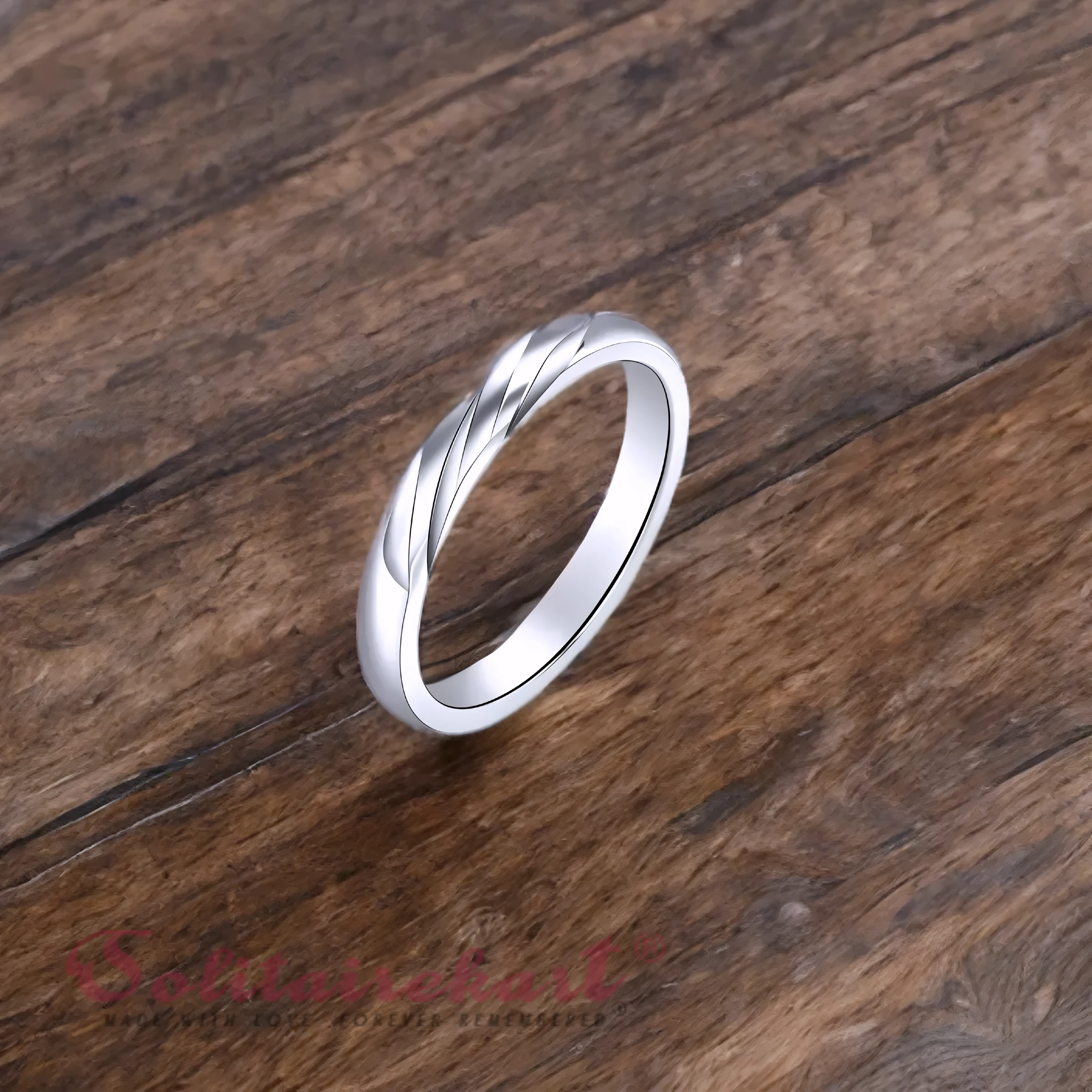 Solitairekart Platinum Cross Style Band gm 3.855 Weight For Unisex.